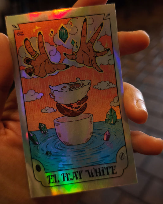 El Flat White | Holographic Sticker
